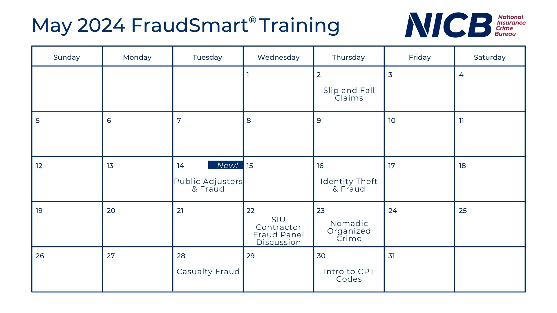 May 2024 FraudSmart Calendar