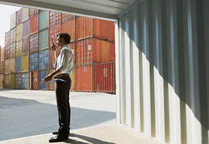Man in Cargo Container
