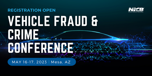 Vehicle Fraud & Crime Conference Blue Car Fading Into Data