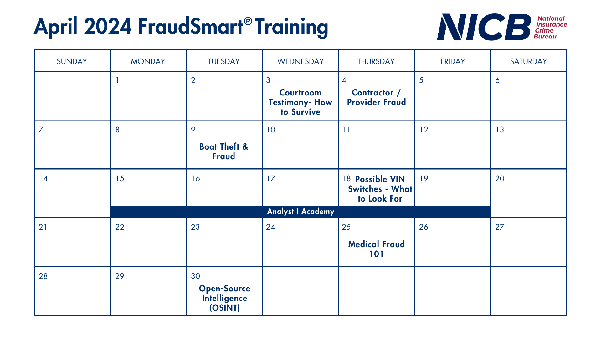 April 2024 FraudSmart Calendar